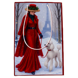 Bolsa De Regalo Mediana Miniature Poodle Holiday 
