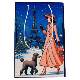 Bolsa De Regalo Mediana Miniature Poodle Holiday 