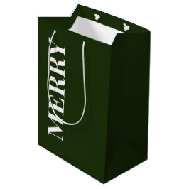 Bolsa De Regalo Mediana Minimal MERRY | Forest Green Holiday