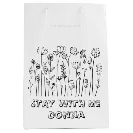 Bolsa De Regalo Mediana Minimalist Black White Love Typography Elegant