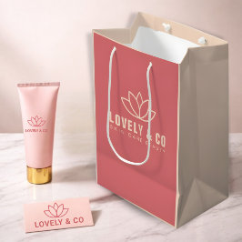 Bolsa De Regalo Mediana Minimalist Dusty Rose & Ivory Salon Beauty