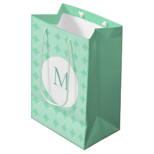 Bolsa De Regalo Mediana Mint Green Monogramed Elegant Moderno Template