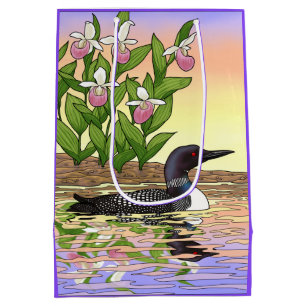 Bolsa De Regalo Mediana MN State Bird Flower Lopper Lady Slipper