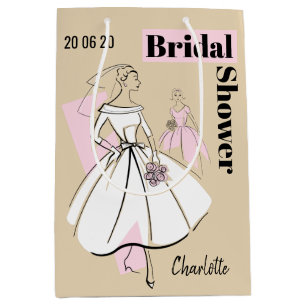 Bolsa De Regalo Mediana Moda Bride Neutral Group Bridal Shower Medium