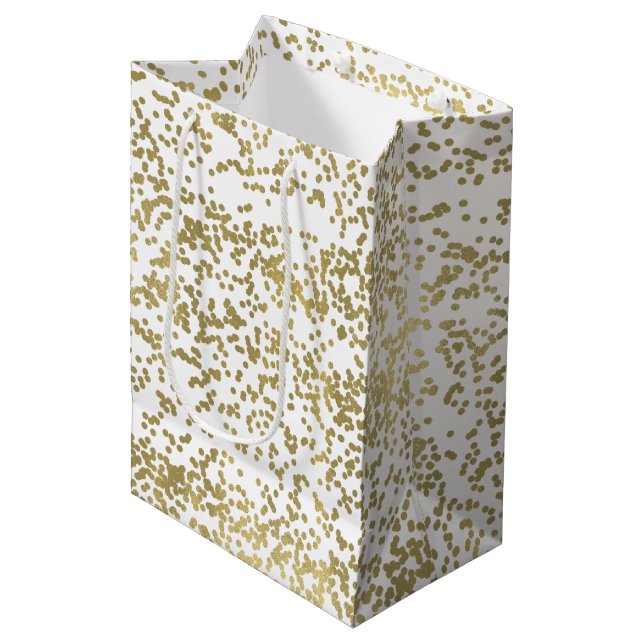 Bolsa De Regalo Mediana Moda Gold Confetti (Angulo Anverso)
