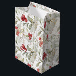 Bolsa De Regalo Mediana Moda Navidades botánicos elegantes de la vegetació<br><div class="desc">... Diseñado en Navidades atemporales con colores de rojos ricos, verdes vibrantes y marfil elegante, esta bolsa exuda el encanto de las vacaciones. El fondo blanco personalizado aporta un toque de sofisticación, haciendo que tu regalo sea realmente destacado. Esta versátil bolsa de regalo es el toque final perfecto para cualquier...</div>
