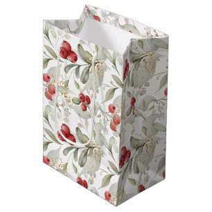 Bolsa De Regalo Mediana Moda Navidades botánicos elegantes de la vegetació