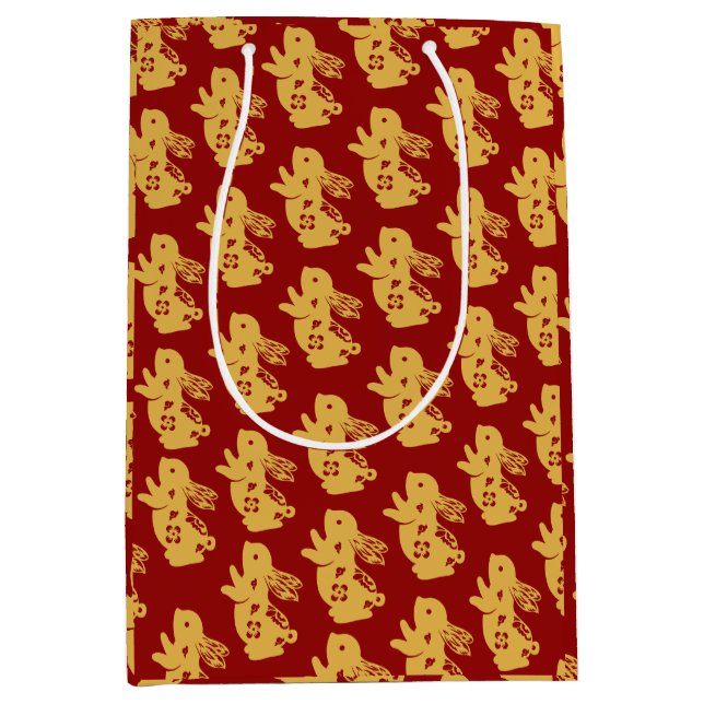 Bolsa De Regalo Mediana Moda Oriental Elegance para Año Nuevo Chino (Anverso)