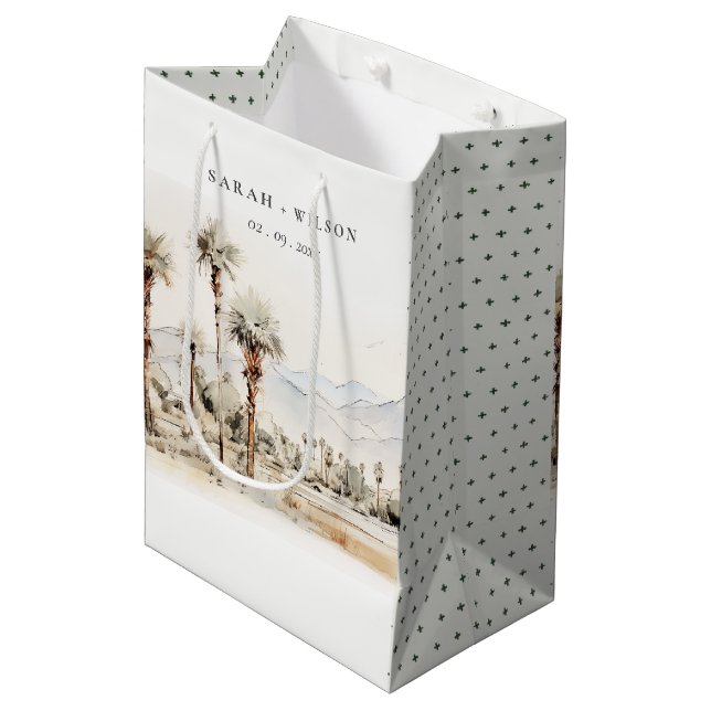 Bolsa De Regalo Mediana Moda Palm Springs Boda de paisajes de California (Angulo Anverso)