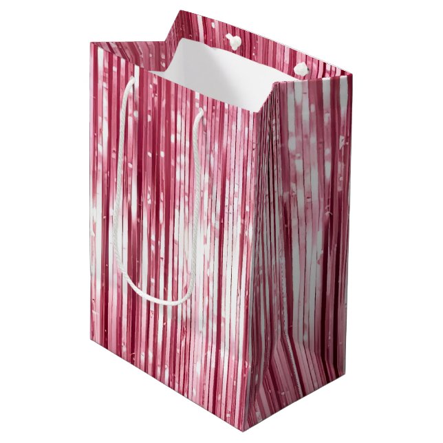 Bolsa De Regalo Mediana Moda Rosa Glitz (Angulo Anverso)