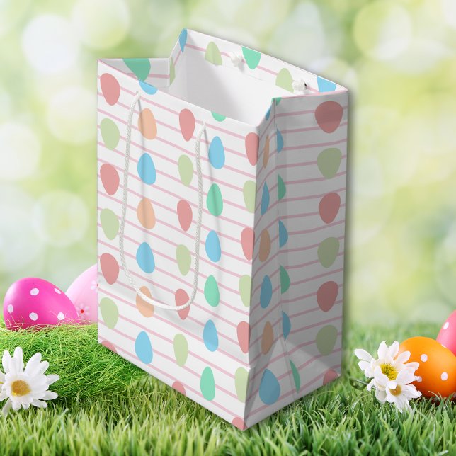 Bolsa De Regalo Mediana Moda rosa moderna Pascua (Modern pink fashion Easter Medium Gift Bag)