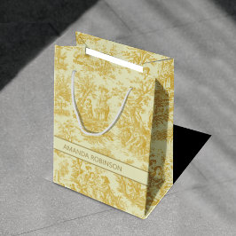 Bolsa De Regalo Mediana Moda tela de jouy amarilla