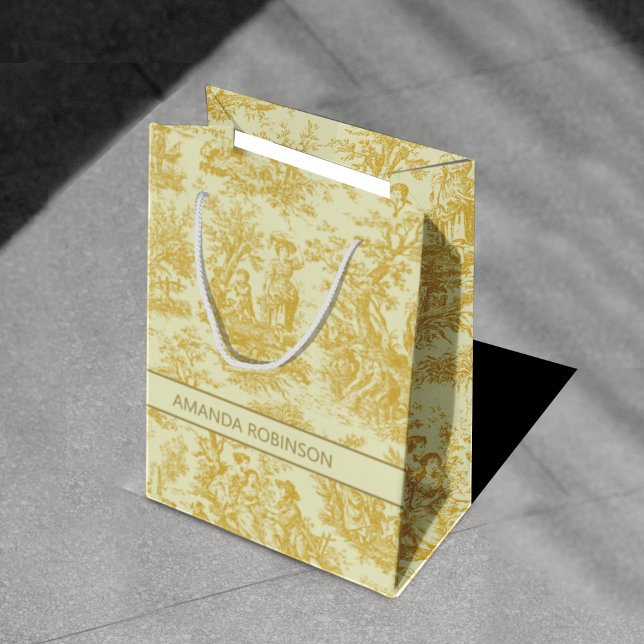 Bolsa De Regalo Mediana Moda tela de jouy amarilla (Subido por el creador)