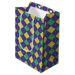 Bolsa De Regalo Mediana Modelo del carnaval del diamante del Harlequin del
