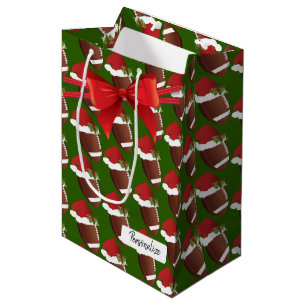 Bolsa De Regalo Mediana Modelo del fútbol del navidad