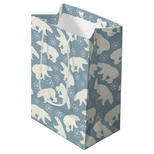 Bolsa De Regalo Mediana Modelo inconsútil de los osos polares del inviern