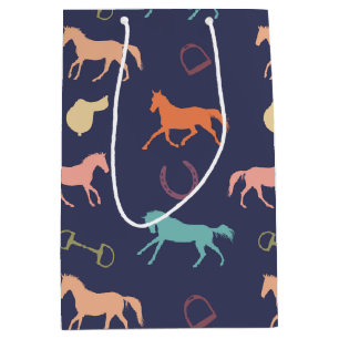 Bolsa De Regalo Mediana Modelo inglés multicolor del caballo de la