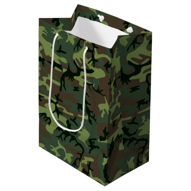 Bolsa De Regalo Mediana Modelo verde de Camo Brown del camuflaje (Angulo Anverso)