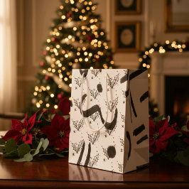 Bolsa De Regalo Mediana Modern Black and white doodle style art 