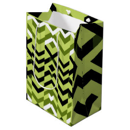 Bolsa De Regalo Mediana Modern Black White Wasabi Geometric Sharp Art