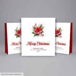 Bolsa De Regalo Mediana Modern Botanical Christmas Flower Holiday Bag