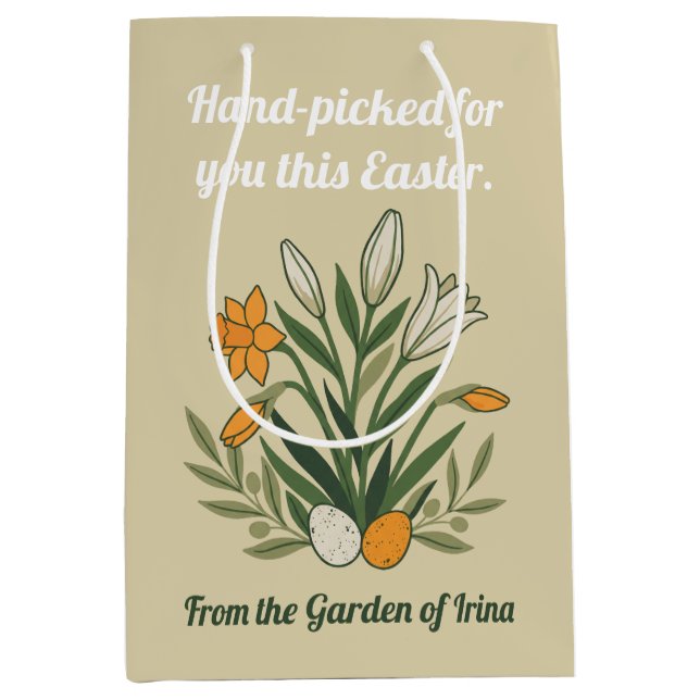 Bolsa De Regalo Mediana Modern Botanical Easter Blessings (Anverso)