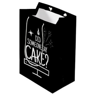 Bolsa De Regalo Mediana Modern Cake Quote Minimal Typography Black