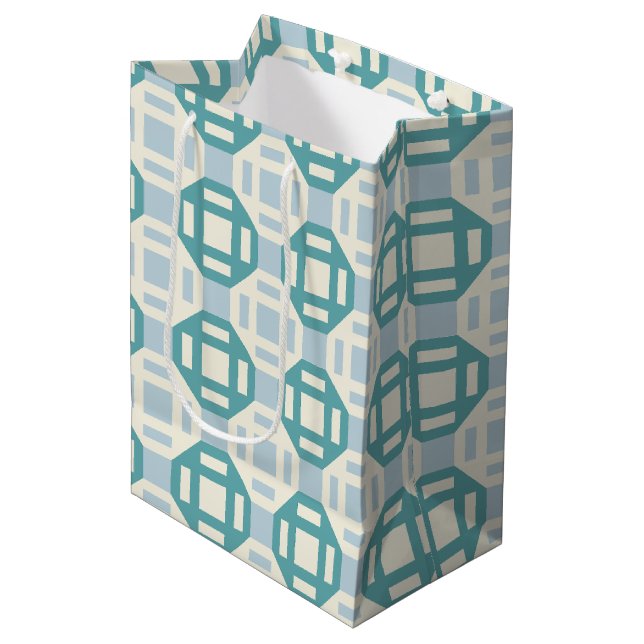 Bolsa De Regalo Mediana Modern Quilt-Inspired Geometric Pattern (Angulo Anverso)