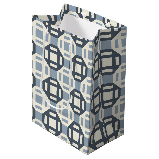 Bolsa De Regalo Mediana Modern Quilt-Inspired Geometric Pattern (Angulo Anverso)