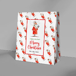 Bolsa De Regalo Mediana Modern quirky Santa charming Christmas gift bag