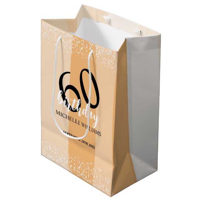 Bolsa De Regalo Mediana Modern Summer Birthday Party In Pink (Angulo Anverso)