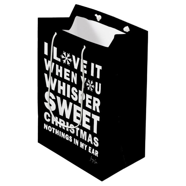 Bolsa De Regalo Mediana Modern Xmas Black & White Gift Bag | Sweet Xmas (Angulo Anverso)
