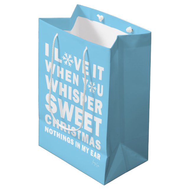 Bolsa De Regalo Mediana Modern Xmas Blue & White Gift Bag | Sweet Xmas (Angulo Anverso)