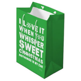 Bolsa De Regalo Mediana Modern Xmas Green & White Gift Bag | Sweet Xmas