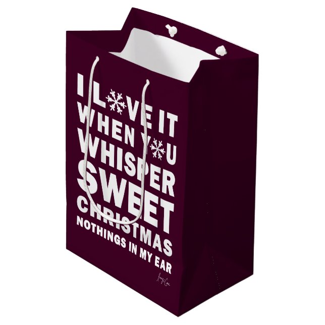 Bolsa De Regalo Mediana Modern Xmas Maroon, Burgundy | Sweet Xmas (Angulo Anverso)