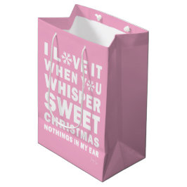 Bolsa De Regalo Mediana Modern Xmas Pink & White Gift Bag | Sweet Xmas