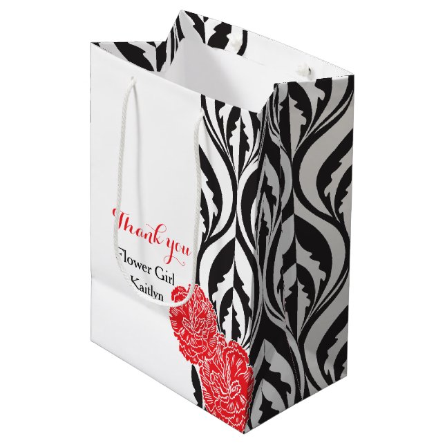 Bolsa De Regalo Mediana Moderna boda  flor chica de regalo (Angulo Anverso)