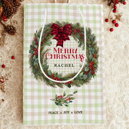 Bolsa De Regalo Mediana Moderna marihuana verde de Navidades de granja