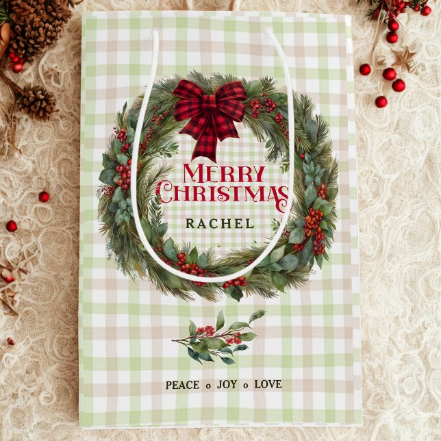 Bolsa De Regalo Mediana Moderna marihuana verde de Navidades de granja (Subido por el creador)