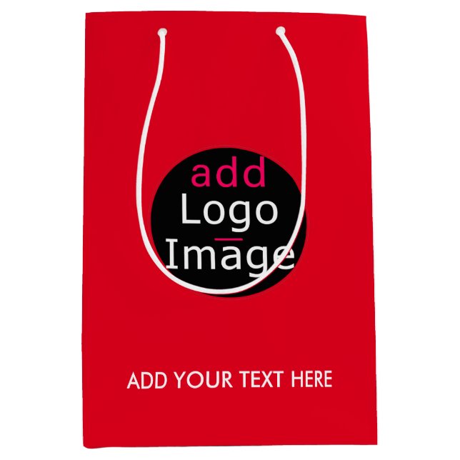 Bolsa De Regalo Mediana Moderno Personalizable profesional Rojo de negocio (Anverso)