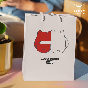 Bolsa De Regalo Mediana Modo de amor en la pareja de oso lindo Valentine