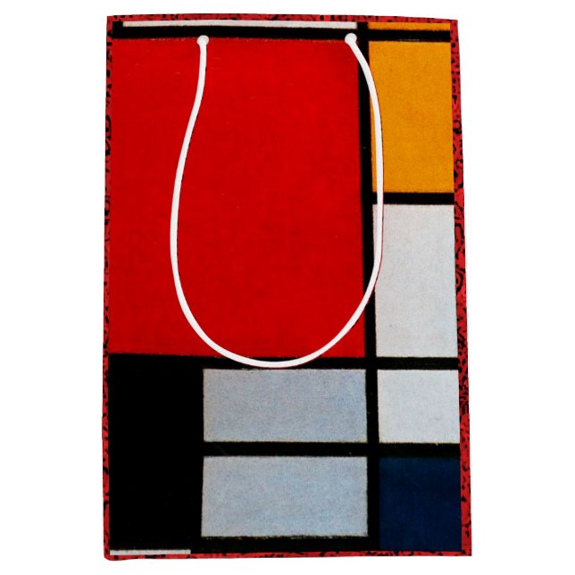 Bolsa De Regalo Mediana Mondrian - Composición con plano rojo grande (Anverso)