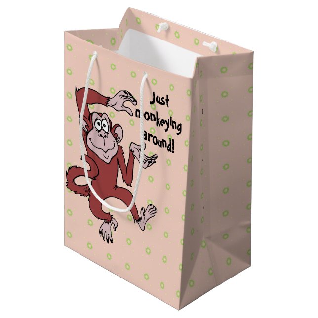 Bolsa De Regalo Mediana Monkeando alrededor (Angulo Anverso)