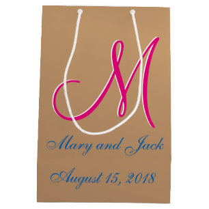 Bolsa De Regalo Mediana Monograma 3d de luz de bronce