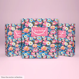 Bolsa De Regalo Mediana Monograma colores pastel acuarela regalo de embala