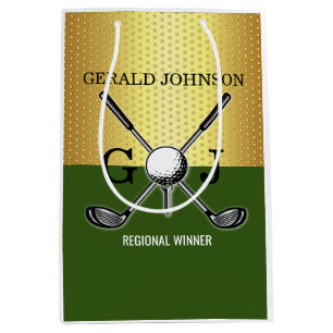 Bolsa De Regalo Mediana Monograma de golf elegante personalizado minimalis