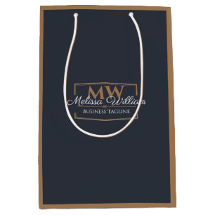 Bolsa De Regalo Mediana Monograma de oro negro