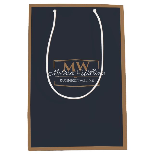Bolsa De Regalo Mediana Monograma de oro negro (Anverso)