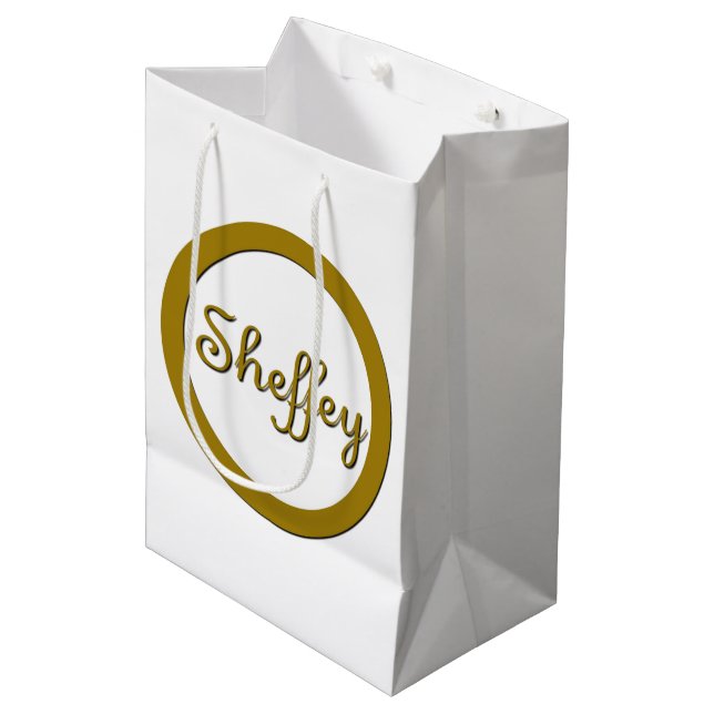 Bolsa De Regalo Mediana Monograma de sheffey en oro (Angulo Anverso)
