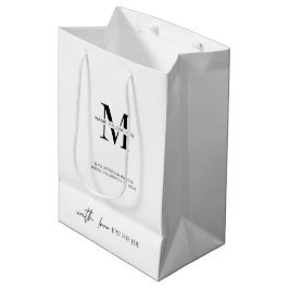 Bolsa De Regalo Mediana Monograma minimalista de logotipo comercial de mar